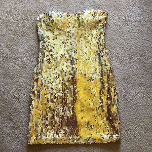 Gold Sequin Tube Dress